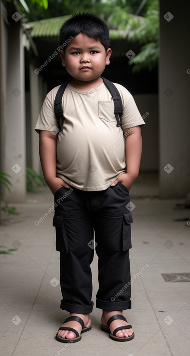 Indonesian child boy with  black hair