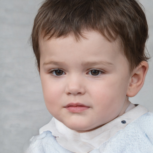 Neutral white child male with short  brown hair and brown eyes