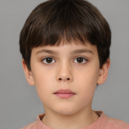 Neutral white child male with short  brown hair and brown eyes