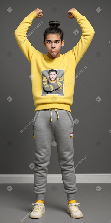 Paraguayan teenager boy with  gray hair