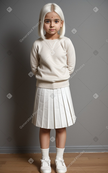 Indian child girl with  white hair