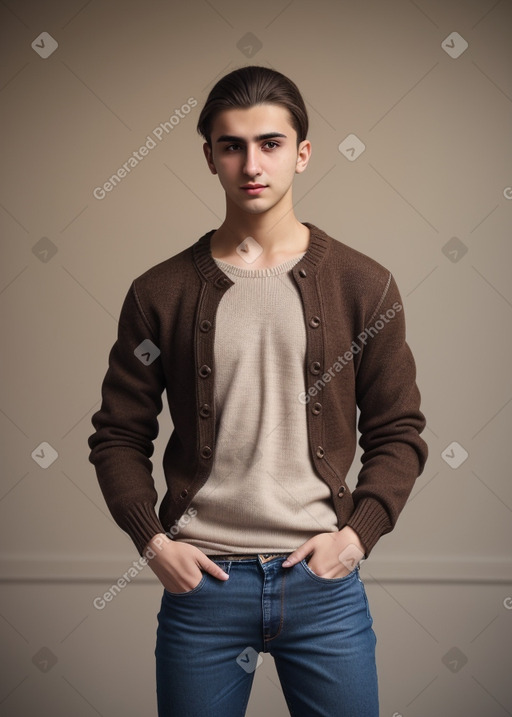 Azerbaijani young adult male with  brown hair