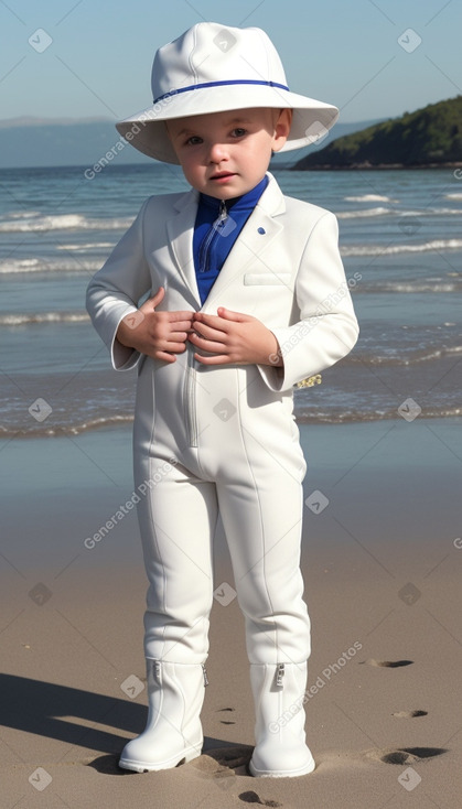 Slovenian infant boy with  white hair