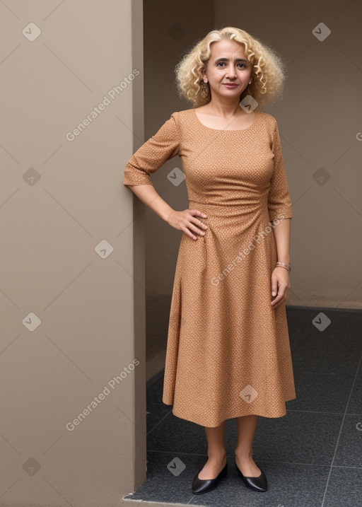 Omani middle-aged female with  blonde hair