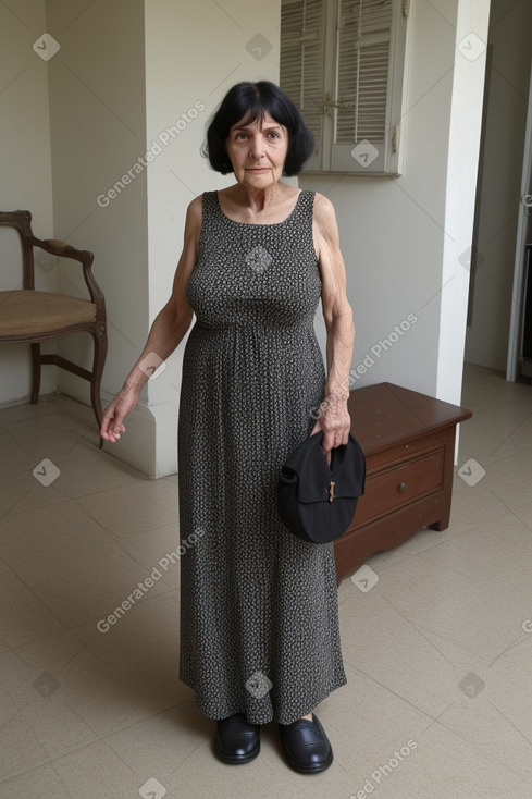 French elderly female with  black hair