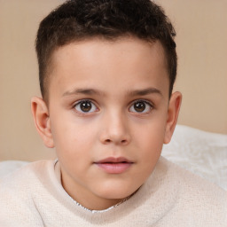 Neutral white child male with short  brown hair and brown eyes