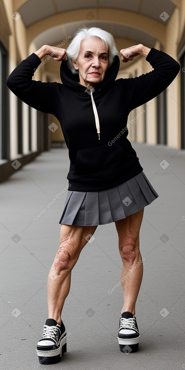 Italian elderly female with  black hair