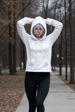 Russian young adult female with  white hair