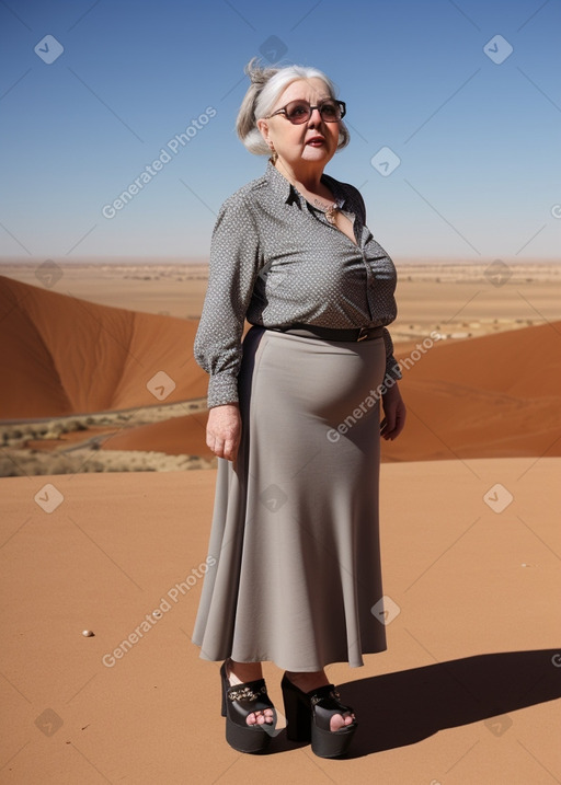 British elderly female with  gray hair