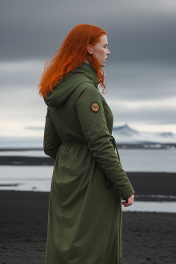 Icelandic adult female with  ginger hair