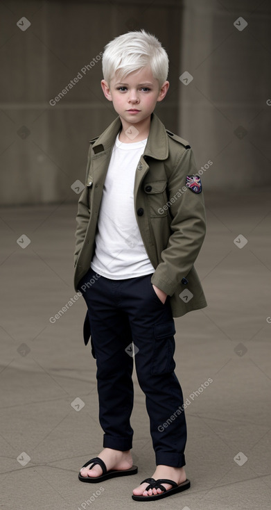 British child boy with  white hair