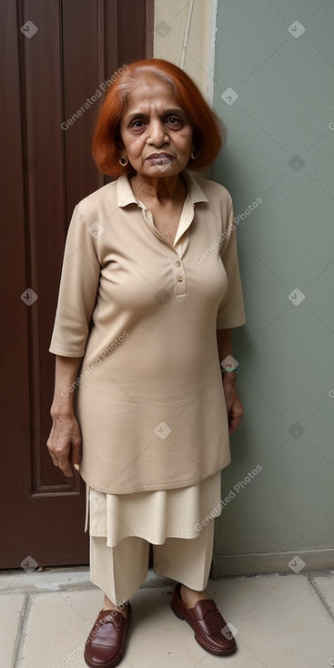 Pakistani elderly female with  ginger hair