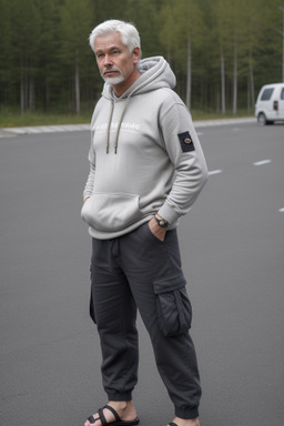 Norwegian middle-aged male with  white hair