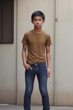 Thai teenager boy with  brown hair