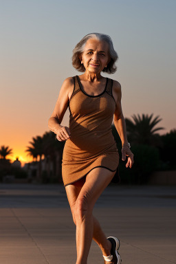 Moroccan elderly female with  brown hair