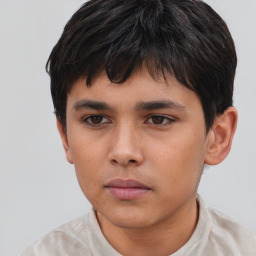 Neutral asian young-adult male with short  brown hair and brown eyes