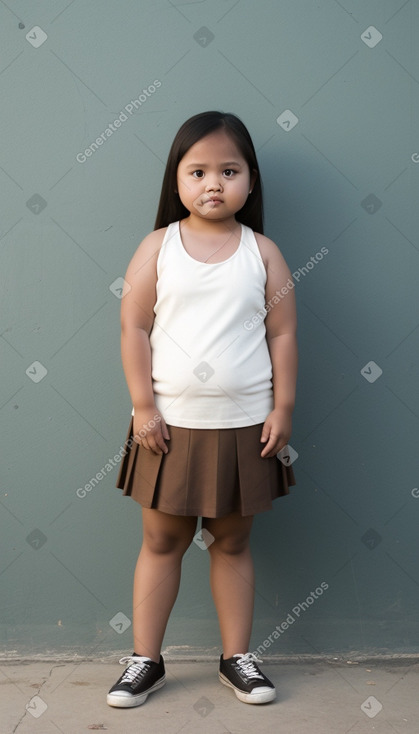 Filipino child girl with  brown hair