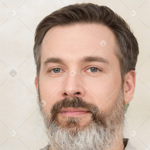 Neutral white adult male with short  brown hair and brown eyes