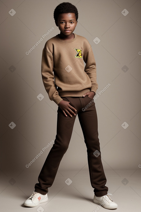 Zimbabwean teenager boy with  brown hair