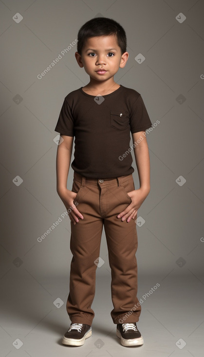 Filipino child boy with  brown hair