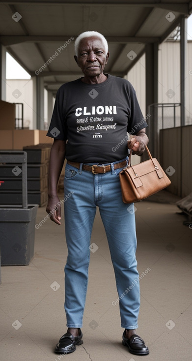 Zambian elderly male with  black hair