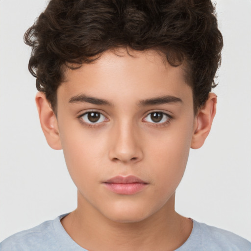 Neutral white child male with short  brown hair and brown eyes