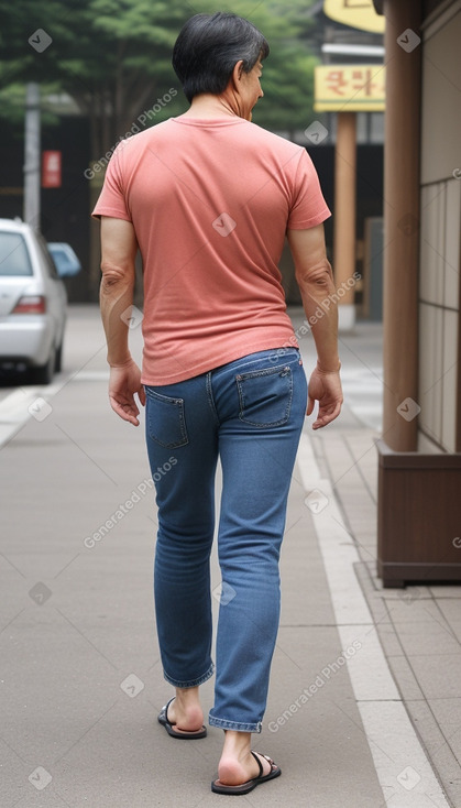 South korean middle-aged male with  brown hair