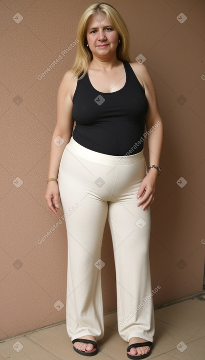 Paraguayan 45 years female with  blonde hair