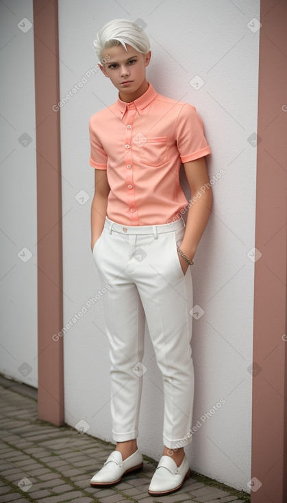 Dutch teenager boy with  white hair