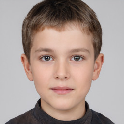 Neutral white child male with short  brown hair and brown eyes