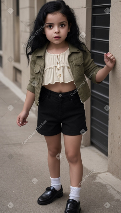 Spanish child female with  black hair