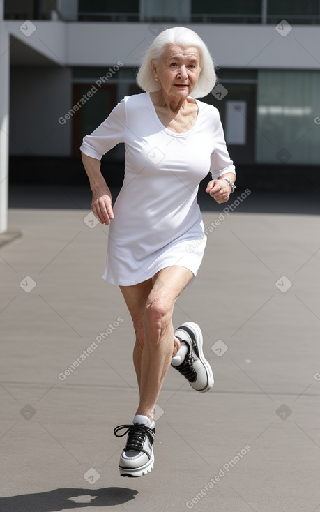 Slovak elderly female with  white hair