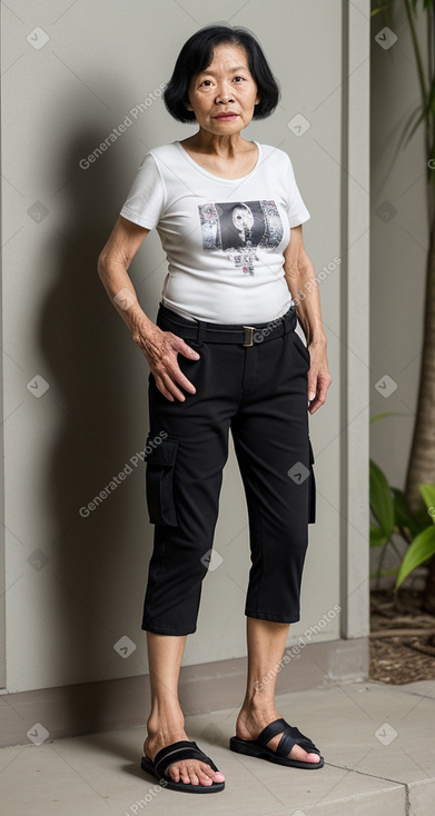 Vietnamese elderly female with  black hair