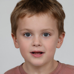 Neutral white child male with short  brown hair and brown eyes