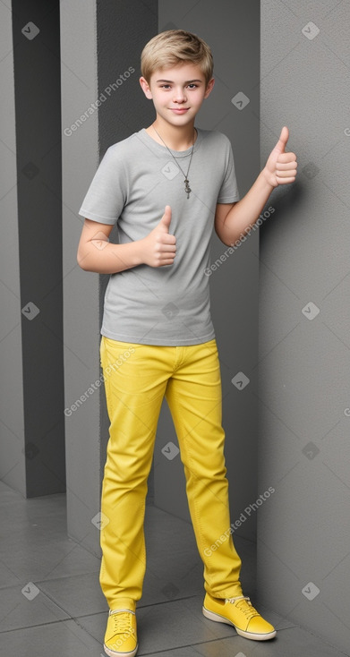 Austrian teenager boy with  gray hair