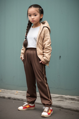 Vietnamese child girl with  brown hair