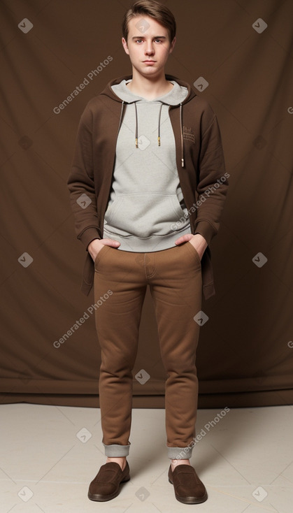 Belgian young adult male with  brown hair