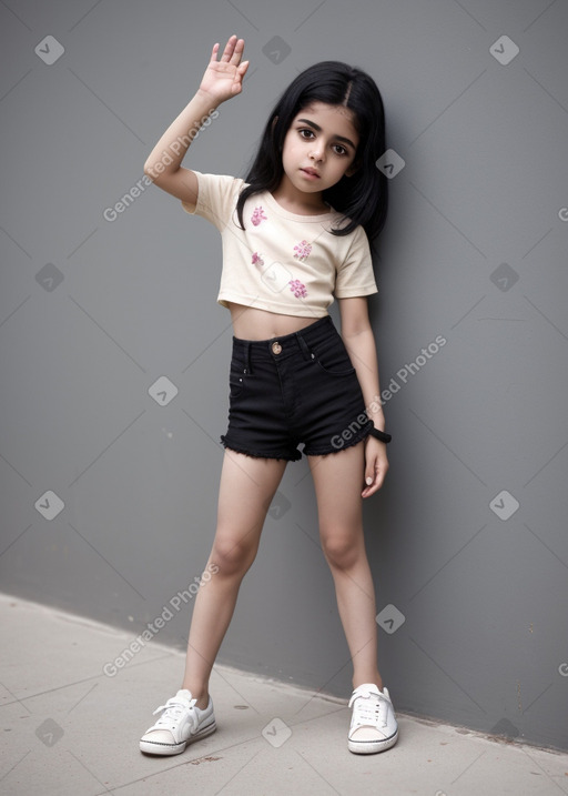 Iranian child female with  black hair