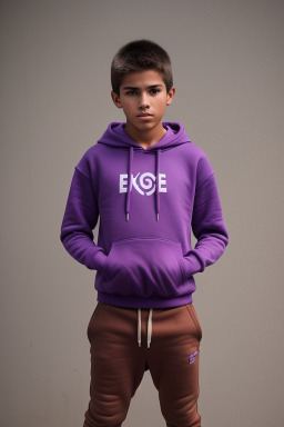 Bolivian teenager boy with  brown hair