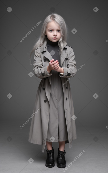 Russian child girl with  gray hair