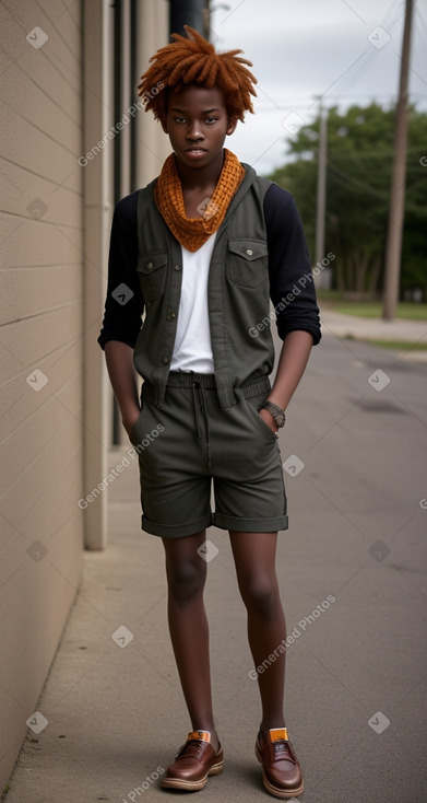 African american teenager male with  ginger hair