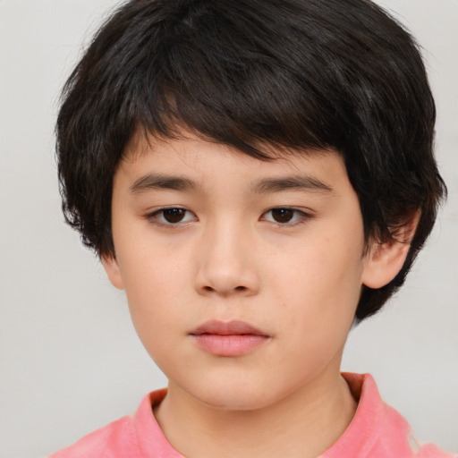 Neutral white child female with short  brown hair and brown eyes