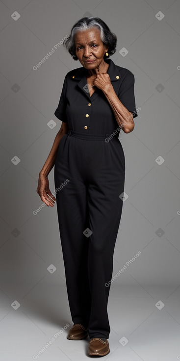 Sudanese elderly female with  black hair