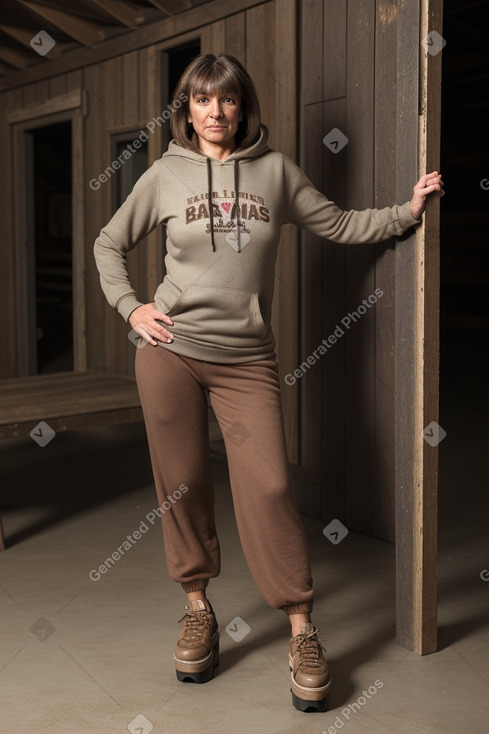 Bulgarian middle-aged female with  brown hair