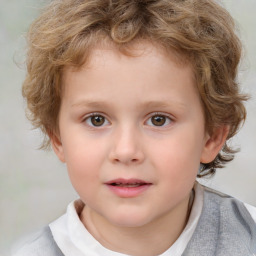 Neutral white child male with short  brown hair and brown eyes