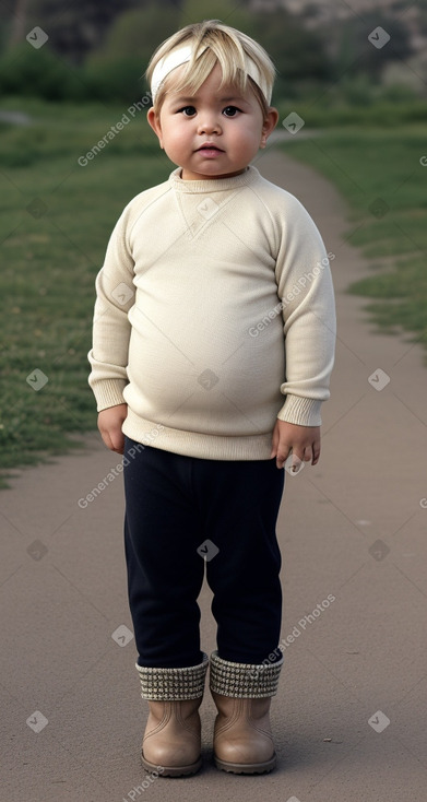 Bolivian infant boy with  blonde hair