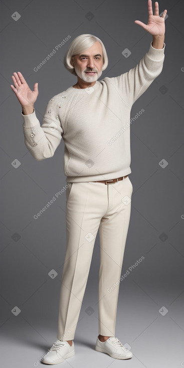 Azerbaijani middle-aged male with  white hair