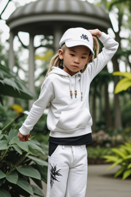 Vietnamese child boy with  white hair