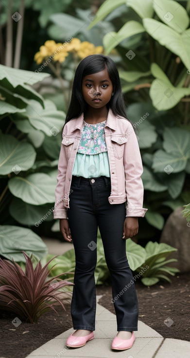 Child girl with  black hair