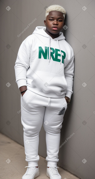 Nigerian teenager boy with  white hair